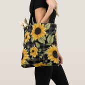 Tote Bag en vichy Motif tournesol (De près)