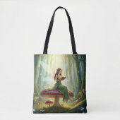 Tote Bag Enchanted Day Fairy Reading a Book (Devant)