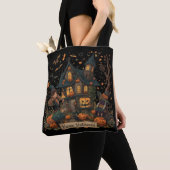 Tote Bag Enchanted Haunted House Halloween (De près)