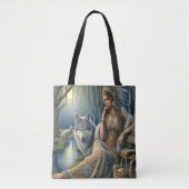 Tote Bag Enchantement Lune dans la Forêt Mystique (Devant)