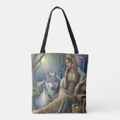 Tote Bag Enchantement Lune dans la Forêt Mystique (Dos)