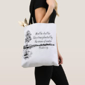 Tote Bag Encourageant Écriture Psaume 1:3 (De près)