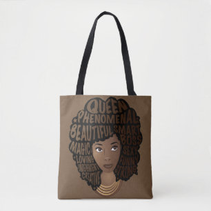 Tote Bag Encourager les femmes noires, cheveux naturels, Br