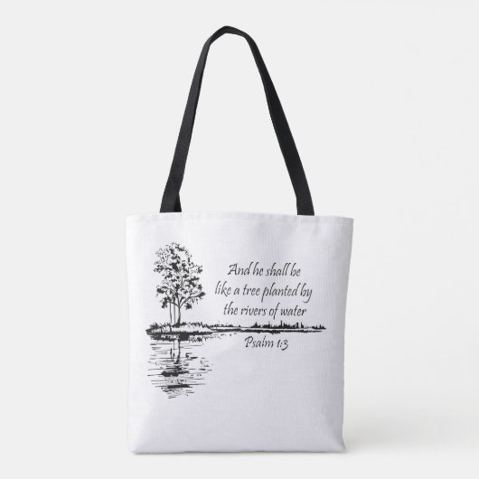 Tote Bag Encouraging Scripture Psalm 1:3  (Dos)