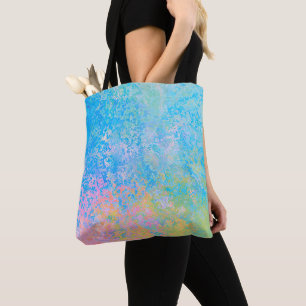 Tote Bag Encre d'alcool peinte Neon Pastel Sky Abstraite