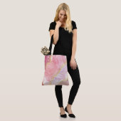 Tote Bag Encre d'alcool rose Élégant or (Sur le modèle)