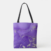 Tote Bag Encre d'alcool violet et or Art liquide Abstrait (Dos)