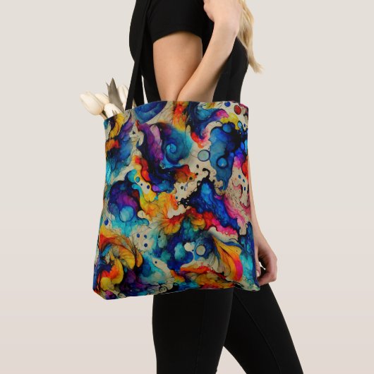 Tote Bag Encre liquide colorée Abstraction (De près)