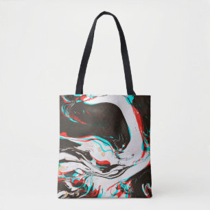 Tote Bag Encre Marbrée : Texture Glitch Distortie.