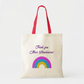 Tote Bag End of Year Teacher Gift Thank You Rainbow Name  (Devant)
