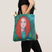 Tote Bag Enfant de la forêt, imaginaire art gingembre fille (De près)