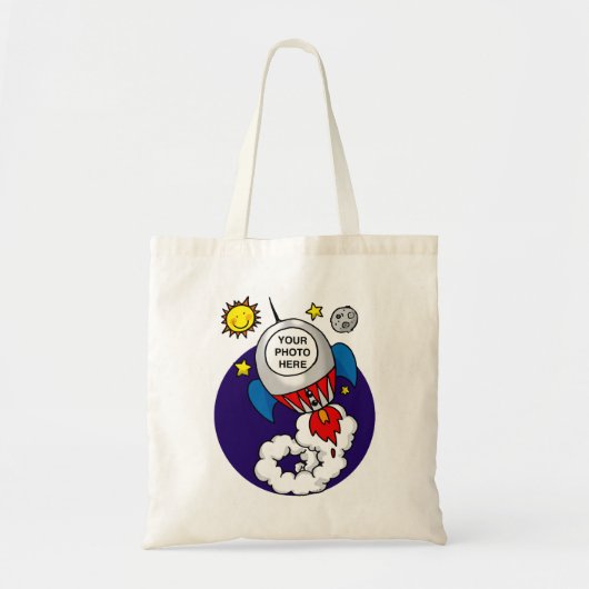 Tote Bag enfant de l'espace de fusée - ajoutez votre propre (Devant)