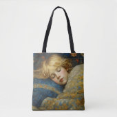 Tote Bag Enfant dormant rêvé dans une courtepointe fleurie (Devant)