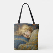 Tote Bag Enfant dormant rêvé dans une courtepointe fleurie (Dos)