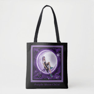 Tote Bag Enfant mauve lune