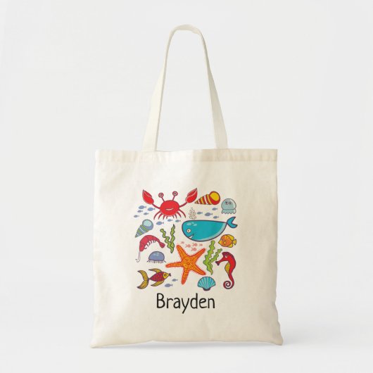 Tote Bag Enfant personnalisé par océan d'hippocampe de (Devant)
