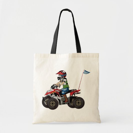 Tote Bag Enfant rouge et noir d'ATV (Devant)