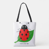 Tote Bag Enfants Cute aquarelle ladybug sur la feuille vert (Dos)