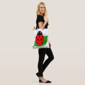 Tote Bag Enfants Cute aquarelle ladybug sur la feuille vert (Sur le modèle)