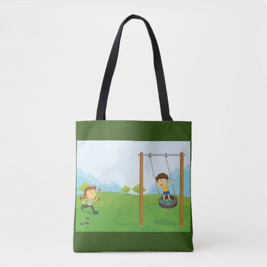 Tote Bag Enfants Dans Le Parc (Devant)