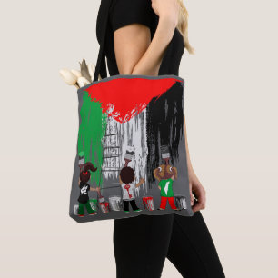 Tote Bag Enfants de Gaza peignant le drapeau de la Palestin