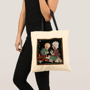 Tote Bag Enfants d'époque ayant une fausse partie de thé