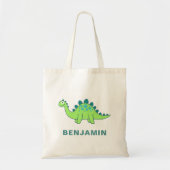 Tote Bag Enfants Dinosaure Vert Mignon (Devant)