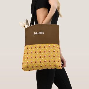 Tote Bag Enfants Halloween Orange Candy Corn Étoiles Nom