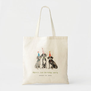 Tote Bag Enfants mignons Aquarelle Chien mou Fête d'anniver