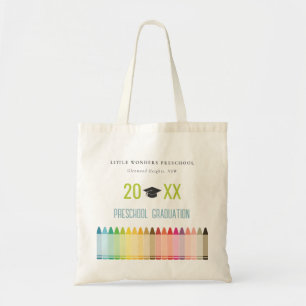 Tote Bag Enfants mignons Crayon Fun Rainbow Preschool Gradu