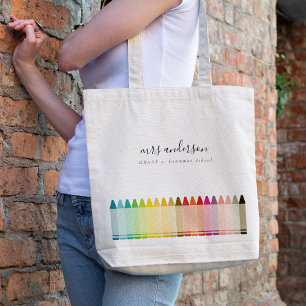 Tote Bag Enfants modernes Enseignant Coloré Arc-en-ciel Cou