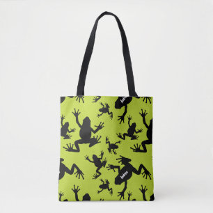 Tote Bag Enfants Motifs de grenouille verte et noire