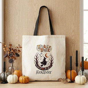 Tote Bag Enfants Trick Or Treat Sorcière Méchante Lune Croi