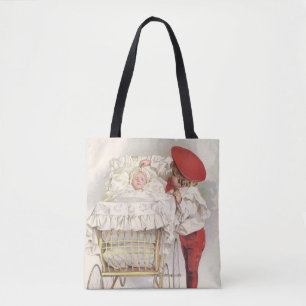 Tote Bag Enfants victoriens vintage, enfant et bébé en land