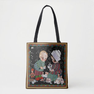 Tote Bag Enfants vintage ayant une fausse partie de thé