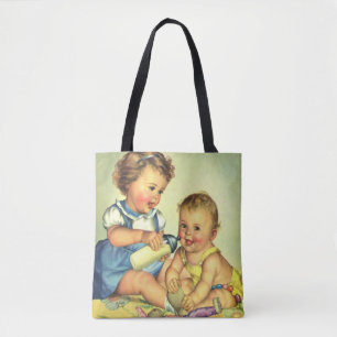 Tote Bag Enfants vintage, tout-petits heureux et mignons so
