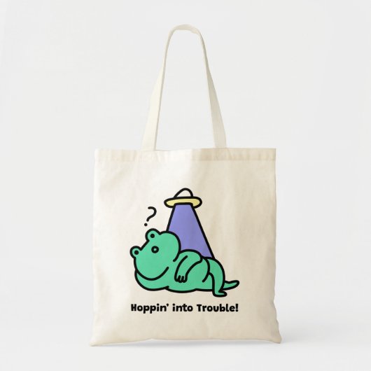 Tote Bag Enfile-toi dans le pétrin ! Grenouille drôle (Devant)