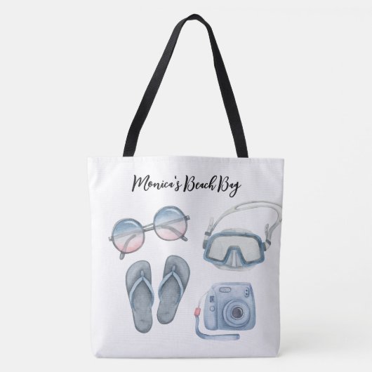 Tote Bag Engin de plage bleu (Devant)