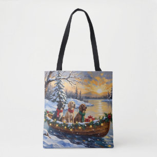 Tote Bag English Setter Noël Bateau Vacances
