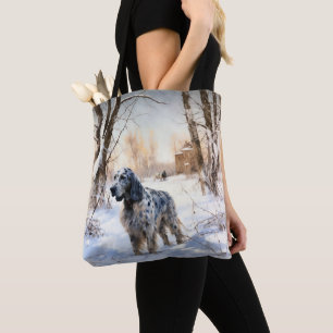 Tote Bag English Setter Qu'il neige Noël
