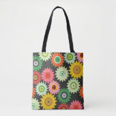 Tote Bag Engrenages à motifs (Devant)