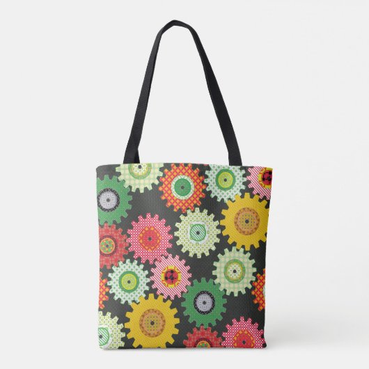 Tote Bag Engrenages à motifs (Dos)