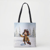 Tote Bag Enjoying A Snow Day (Devant)