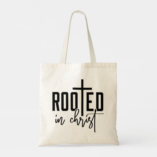 Tote Bag Enraciné Dans Christ Faith Basé Graphisme chrétien (Dos)