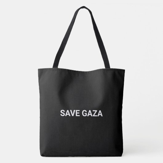 Tote Bag Enregistrer Gaza noir blanc texte personnalisé min (Dos)