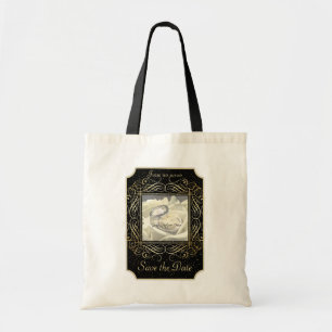 Tote Bag Enregistrer la date Elegant Gold Foil Dots Look Sc