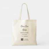 Tote Bag Enregistrer la date simple minimum détails du code (Dos)