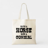 TOTE BAG ENREGISTRER UN CHEVAL UNE COWGIRL (Dos)