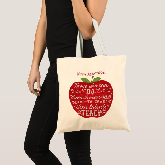Tote Bag Enseignant Apple Ceux Qui Peuvent Enseigner Des Ci (Devant (produit))