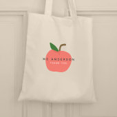Tote Bag Enseignant Apple | Merci de nom moderne